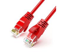 Reulin Cavo Ethernet Ultra-Sottile di 3M di Lunghezza, Cavo Internet LAN ad Alta Velocità Cat6 3 M, Connettore di Rete Gigabit RJ45 Cavo di Collegamento (3 Metri Rosso)