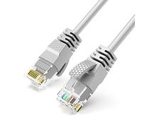 Reulin Cavo Ethernet Ultra-Sottile di 5M di Lunghezza, Cavo Internet LAN ad Alta Velocità Cat6 5 M, Connettore di Rete Gigabit RJ45 Cavo di Collegamento (5 Metri Grigio)