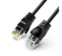 Reulin Cavo Ethernet Ultra-Sottile di 8M di Lunghezza, Cavo Internet LAN ad Alta Velocità Cat6 8 M, Connettore di Rete Gigabit RJ45 Cavo di Collegamento (8 Metri Nero)