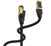 Reulin - PREMIUM a Trefoli di Rame Cavo Ethernet RJ45 LAN Cat 8 SSTP 40 Gbps Compatibile con Switch Console da Gioco WiFi Modem Router Smart TV Box 4K 8K Computer Portatile Internet 1.5M