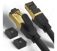 Reulin - PREMIUM a Trefoli di Rame Cavo Ethernet RJ45 LAN Cat 8 SSTP 40 Gbps Compatibile con Switch Console da Gioco WiFi Modem Router Smart TV Box 4K 8K Computer Portatile Internet 1M