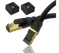 Reulin - PREMIUM a Trefoli di Rame Cavo Ethernet RJ45 LAN Cat 8 SSTP 40 Gbps Compatibile con Switch Console da Gioco WiFi Modem Router Smart TV Box 4K 8K Computer Portatile Internet 5M