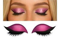Reusable 3 Pair Eye Shadow Eyelash Patch 2-In-1 Eye Makeup Sticker With False Lashes & Shadow Waterproof Cosmetic Tools(Pink)