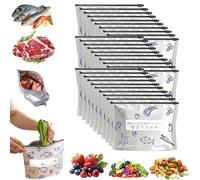 Reusable Aluminum Foil Sealable Storage Bags, 2026 New Resealable Vacuum Zipper Pouches for Food, Thicken Stand Up Foil Freezer Bags with Label and Zip Lock for Vegetable Fruit Meat (30PCS,Small)