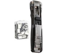 Reusable Binder Clip Stapler, Paper Binding Tool, Handheld Document Clamp Dispenser, Desk Paper Fastener, Compact File Organizer Device, Papers Binding Stapler for Documents Bills Reports Records