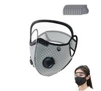 Reusable Carbon Filter Dust Mask With Adjustable Goggles,Carbon-Filter Dust Mask,Dust-Masks Breathing Protection Fine-Dust,With 10 Activated Carbon Filters,For Painting,Woodworking(B)