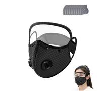 Reusable Carbon Filter Dust Mask With Adjustable Goggles,Carbon-Filter Dust Mask,Dust-Masks Breathing Protection Fine-Dust,With 10 Activated Carbon Filters,For Painting,Woodworking(A)