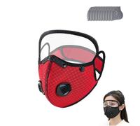 Reusable Carbon Filter Dust Mask With Adjustable Goggles,Carbon-Filter Dust Mask,Dust-Masks Breathing Protection Fine-Dust,With 10 Activated Carbon Filters,For Painting,Woodworking(J)