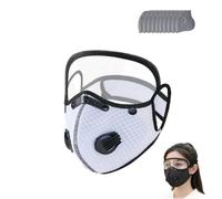 Reusable Carbon Filter Dust Mask With Adjustable Goggles,Carbon-Filter Dust Mask,Dust-Masks Breathing Protection Fine-Dust,With 10 Activated Carbon Filters,For Painting,Woodworking(F)