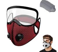 Reusable Carbon Filter Dust Mask with Goggles, 5-Layer Respirator Mask, Adjustable Anti-Dust Windproof Face Mask for Woodworking, Cycling and Outdoor Use