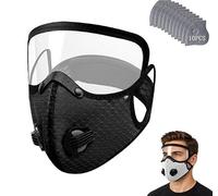 Reusable Carbon Filter Dust Mask with Goggles, 5-Layer Respirator Mask, Adjustable Anti-Dust Windproof Face Mask for Woodworking, Cycling and Outdoor Use