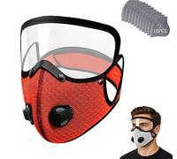 Reusable Carbon Filter Dust Mask with Goggles, 5-Layer Respirator Mask, Adjustable Anti-Dust Windproof Face Mask for Woodworking, Cycling and Outdoor Use