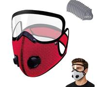 Reusable Carbon Filter Dust Mask with Goggles, 5-Layer Respirator Mask, Adjustable Anti-Dust Windproof Face Mask for Woodworking, Cycling and Outdoor Use