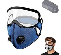 Reusable Carbon Filter Dust Mask with Goggles, 5-Layer Respirator Mask, Adjustable Anti-Dust Windproof Face Mask for Woodworking, Cycling and Outdoor Use