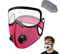 Reusable Carbon Filter Dust Mask with Goggles, 5-Layer Respirator Mask, Adjustable Anti-Dust Windproof Face Mask for Woodworking, Cycling and Outdoor Use