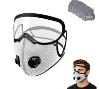 Reusable Carbon Filter Dust Mask with Goggles, 5-Layer Respirator Mask, Adjustable Anti-Dust Windproof Face Mask for Woodworking, Cycling and Outdoor Use