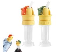 Reusable Children Beverage Water Bottle Straw Lid, No Spill Water Bottle Straw Cap Portable Bottle Twist Cover Cap with Straw for Most Mineral Water Bottles Cap Spout Adapter (2pcs Mix)