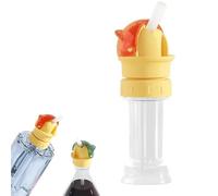 Reusable Children Beverage Water Bottle Straw Lid, No Spill Water Bottle Straw Cap Portable Bottle Twist Cover Cap with Straw for Most Mineral Water Bottles Cap Spout Adapter (Red)