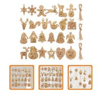 Reusable Christmas Countdown Number Pendants Wooden Ornaments for Tree Hanging