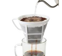 Reusable Coffee Filter | 6-8 Cup Mesh Washable Basket Strainer with Handle, PP Nylon Coffee Filter | Brewing Cafe Home Kitchen Tea