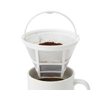 Reusable Coffee Filter, Mesh Washable Strainer, Easy to Clean and Long Lasting 6-8 Cup Basket Shaped Filter with Handle, Portable Coffee Accessory for Brewing Tea, Kitchen, Home