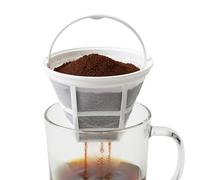 Reusable Coffee Filters - Mesh Washable Strainer, 6-8 Cup Basket Filters with Handle, Stainless Steel Filter, Eco-Friendly Coffee Filter with Easy Cleaning for Brewing Smooth Coffees and Tea at Home