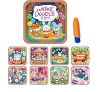 Reusable Coloring Book - Doodle Arts Drawing Workbook, 7.87×7.87×1.18 Inch Watercolor Sketchbook with Washable Pages, Creative Art Tool, Fun Illustrations for Artists, Beginners, School, Home