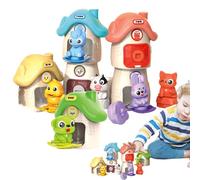 Reusable Farm Animal Toy, Compact Inspired Fine Motor Sensory Toy with Bright Color Matching Pegs, Educational Learning Activity for Birthday, Easter