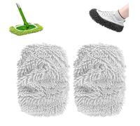 Reusable Mop Pads, 2025 New Reusable Microfiber Mop Pads, Washable Dry Sweeping Cloths, Wet Mopping Cloths Mops Head Replacement Refills for Hardwood Surface Floor Cleaning (white 2pcs,large)