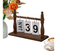 Reusable Perpetual Calendar Desk Ornament, Wooden Tabletop Display for Daily Use, Office Desktop Calendar Decor, Adjustable and Decorative Daily Calendar for Home and