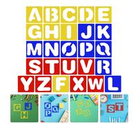 Reusable Plastic Letter Stencils Set for Spray Painting Assorted Color Alphabet