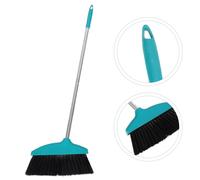 Reusable Plastic Soft Bristle Broom with Metal Handle for Floor Cleaning