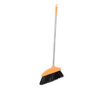 Reusable Plastic Soft Bristle Broom with Metal Handle for Floor Cleaning