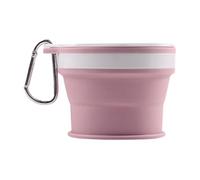 Reusable Portable Cup - Foldable Travel Mug, Expandable Silicone Drinking Cup, Telescopic Water Tumbler | Aluminum Carabiner Clip, Camping Hiking Fitness School Daily Work Office Space Saving Cups