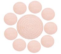 Reusable PVC Coasters Set 10Pcs Golden Nonslip Hollow Placemats for Coffee Bar