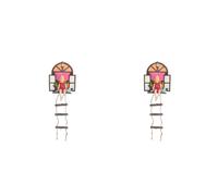 Reusable Resin Fairy Hanging Ornament with Ladder for Yard and Park Decor