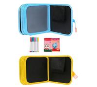 Reusable Scribble Book - Erasable Painting Pad, 8.07x8.07" Drawing Sketchpad, Portable PP Board With 12 Colored Pens | Kids Art Activity Travel School Classroom Play For Young Artists Creative Kids