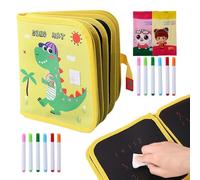 Reusable Scribble Book for Kids, 8x8 Inch Erasable Painting Pad with 12 Pages, Portable Travel Doodle Board Boys and Girls, Educational Drawing Book for Preschool and Kindergarten