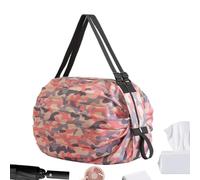 Reusable Shopping Tote - Foldable Large Capacity Bag, Waterproof Organizer | Heavy Duty Fabric | Pool Beach Market Camping, Compact Foldable Carrier Holding Groceries Gear Clothes Securely On The Go