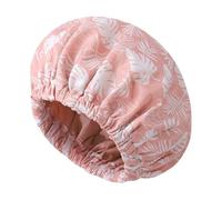 Reusable Shower Cap For Women - Elastic Bath Cap For Hair Protection, Double Layer Waterproof Hair Bonnet, Comfortable Leakproof Shower Cover For Bath Swim Travel Home Spa Beach Pool Adult Washing