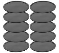 Reusable Silicone Coaster Set 10Pcs Black Cup Mats for Coffee and Tea
