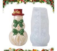 Reusable Snowman Candle Silicone Mold - Non Stick Easy Release DIY | Candle Making Molds for Soap Clay Plaster Festive Party Beginners Studio Kitchen Hobby