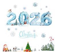 Reusable Static Window Clings For Home Indoor Glass Door Shop Restaurant Mall School Classroom Party Winter Decor | Christmas Window Stickers - 2026 Merry Christmas Snowflake Snowman Stickers |