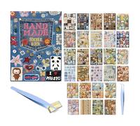 Reusable Sticker Book - 3D Self Adhesive Soft-Touch - 25x15cm Faux Embroidery Nostalgic Effect Sticker For Scrapbooking | For Teens Craft Lovers Students Journaling Decorating Art Projects