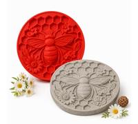 Reusable Sunflower Stepping Stone Mold, 15.7-Inch Concrete Casting Form (Bee)