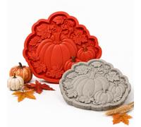 Reusable Sunflower Stepping Stone Mold, 15.7-Inch Concrete Casting Form (Pumpkin)