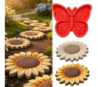 Reusable Sunflower Stepping Stone Mold, 15.7'' Round Stepping Stone Molds for Concrete, Paintable Cement Walkway Stones Mould for Lawn Decorations Garden Paving