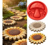 Reusable Sunflower Stepping Stone Mold, 15.7'' Round Stepping Stone Molds for Concrete, Paintable Cement Walkway Stones Mould for Lawn Decorations Garden Paving