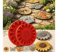 Reusable Sunflower Stepping Stone Mold,Reusable Garden Art Mold，SET A：2