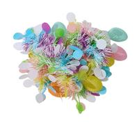 Reusable Tinsel Garland Easter, Foil Decoration Hangable Spring Holiday Accent, for Window Fence Wall Arch Stair Railings Ceiling Classroom Party, Bright Seasonal Decor for Home and Events